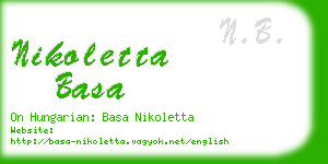 nikoletta basa business card